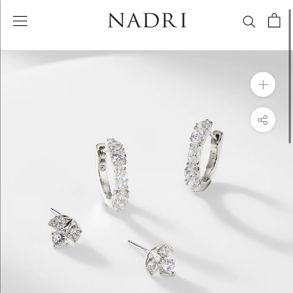 PRIMA CZ STUD AND HUGGIE SET OF STUD EARRINGS